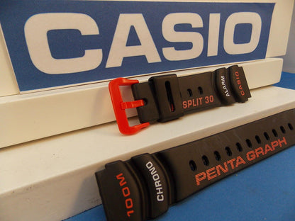 Casio Watchband PGW-30 -4 Pentagraph Lap Split 30 Orange/white Graphic Watchband