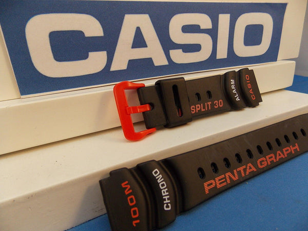 Casio watchband PGW-30 -4 Pentagraph Lap Split 30 Orange/white Graphic Watchband