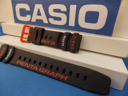 Casio Watchband PGW-30 -4 Pentagraph Lap Split 30 Orange/white Graphic Watchband