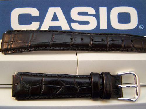 Casio Watchband LAW-21 L Ladies Black Leather With Pins