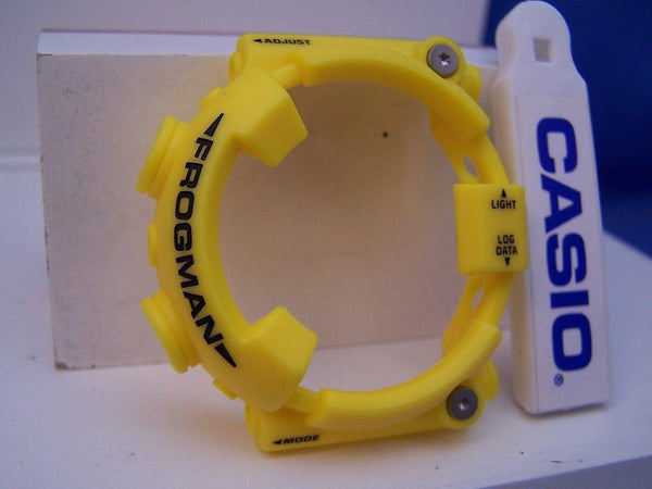 Casio Watch Parts GF-8250 -9 Bezel/Shell Frogman Yellow w/black Letter Silvr Decor