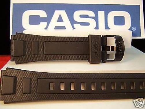 Casio Watchband WV-59. For Atomic Wave Ceptor World Time Black Resin Strap