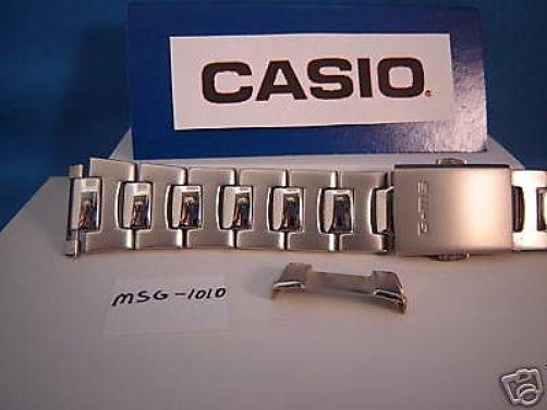 Casio Watchband MSG-1010 Solid Steel Bracelet w/Push Button Release. G-ms Band