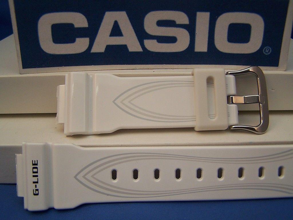 Casio Watchband GLX-5600 -7 G-Lide Shiny white G-Shock Watchband w/Graphics