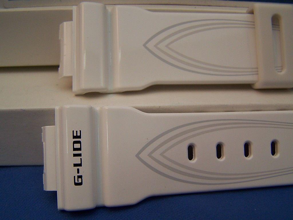 Casio Watchband GLX-5600 -7 G-Lide Shiny white G-Shock Watchband w/Graphics