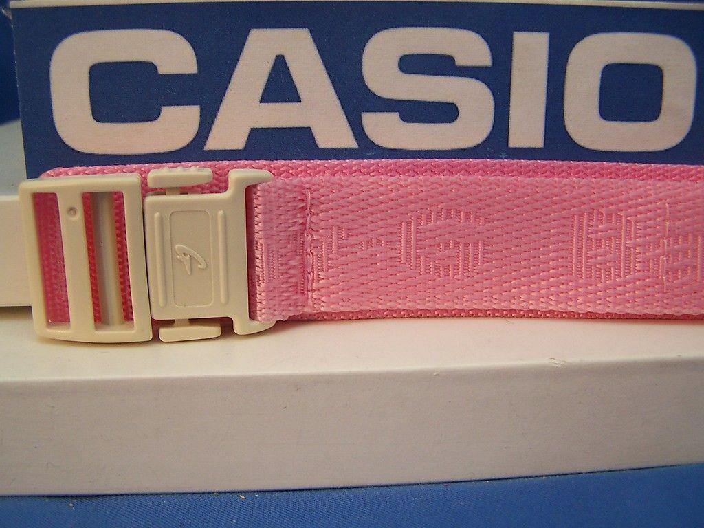 Casio watchband BG-152 -V4 Pink Double Wrap NylonGrip Baby G File w/Snap buckle