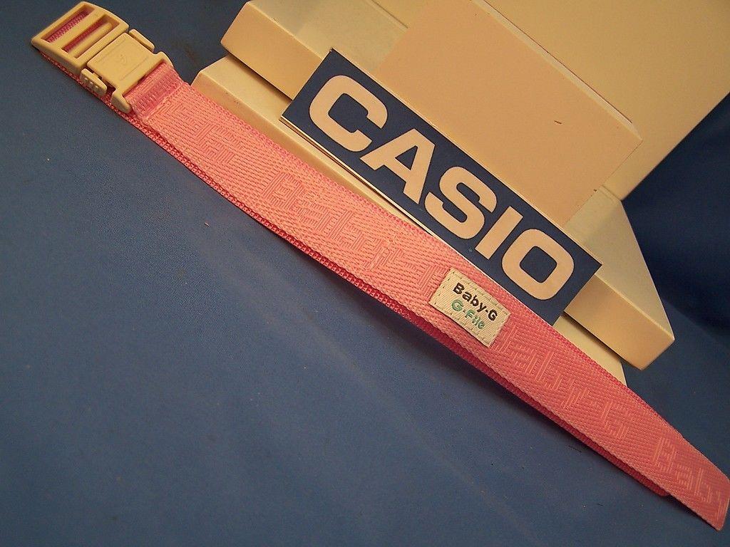 Casio Watchband BG-152 -V4 Pink Double Wrap NylonGrip Baby-G File w/Snap Buckle