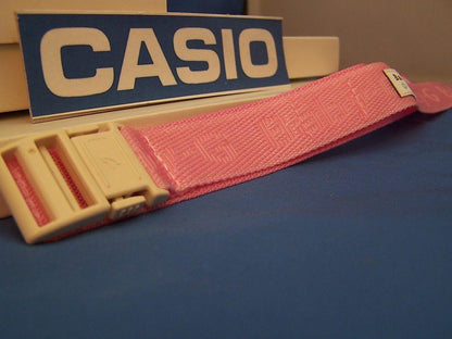 Casio Watchband BG-152 -V4 Pink Double Wrap NylonGrip Baby-G File w/Snap Buckle