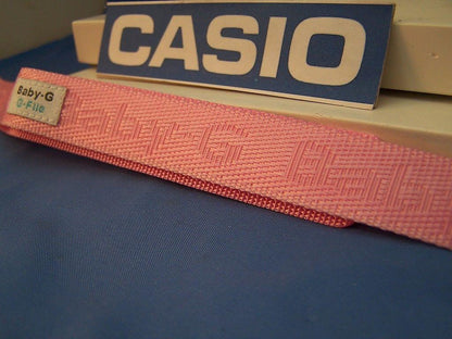 Casio Watchband BG-152 -V4 Pink Double Wrap NylonGrip Baby-G File w/Snap Buckle