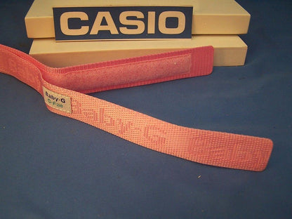 Casio Watchband BG-152 -V4 Pink Double Wrap NylonGrip Baby-G File w/Snap Buckle