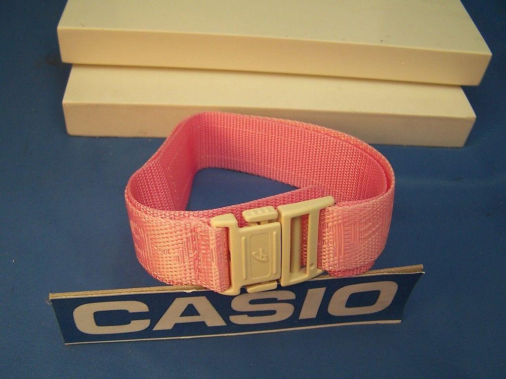Casio Watchband BG-152 -V4 Pink Double Wrap NylonGrip Baby-G File w/Snap Buckle