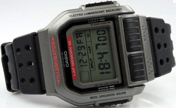Casio watchband SDB-610 Dark Gray Rubber Lap-10 Memory Watchband -