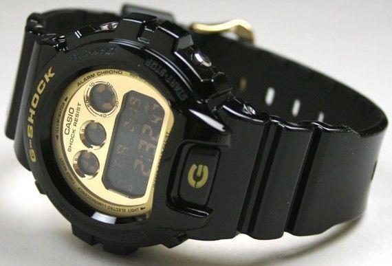 Casio Watch Parts DW-6900 CB-1 Bezel / Shell G-Shock Gloss black Gold Lettering