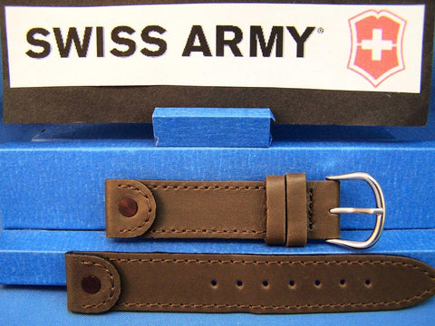 Swiss Army watchband Cavalry Ladies Brown Leather 16mm w/Rivet