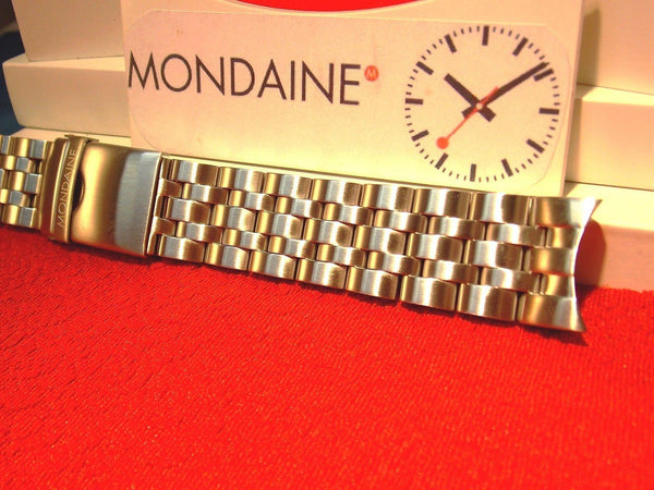 Mondaine Swiss Railways watchband 24mm Wide All Solid Steel Curved End Braclet