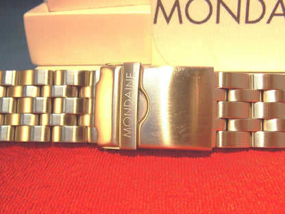 Mondaine Swiss Railways watchband 24mm Wide All Solid Steel Curved End Braclet