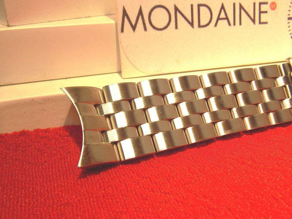 Mondaine Swiss Railways watchband 24mm Wide All Solid Steel Curved End Braclet