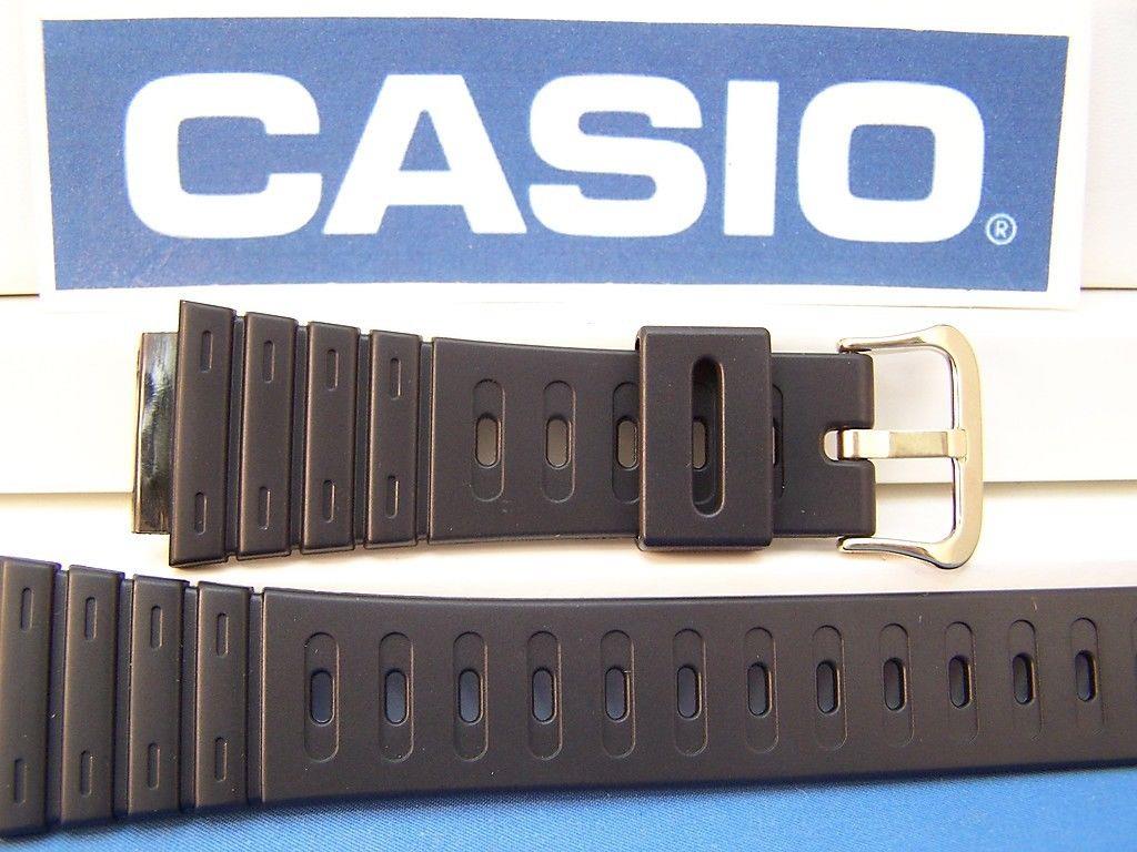 Casio Watchband DW-210,DW-240,DW-260, DW-270.Black Resin Strap w/gold buckle