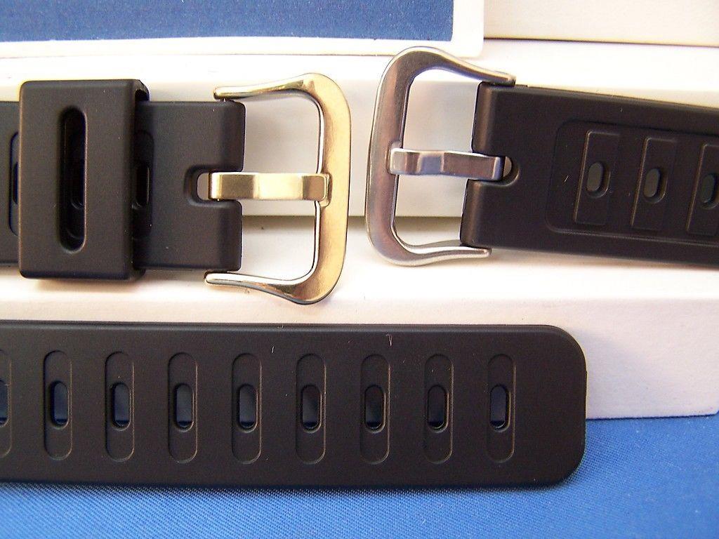 Casio Watchband DW-210,DW-240,DW-260, DW-270.Black Resin Strap w/gold buckle