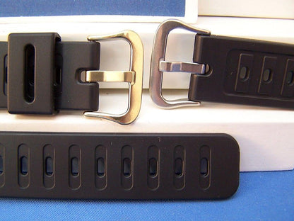 Casio Watchband DW-210,DW-240,DW-260, DW-270.Black Resin Strap w/gold buckle