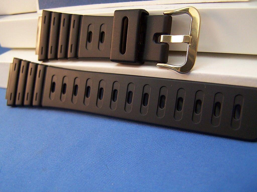 Casio Watchband DW-210,DW-240,DW-260, DW-270.Black Resin Strap w/gold buckle