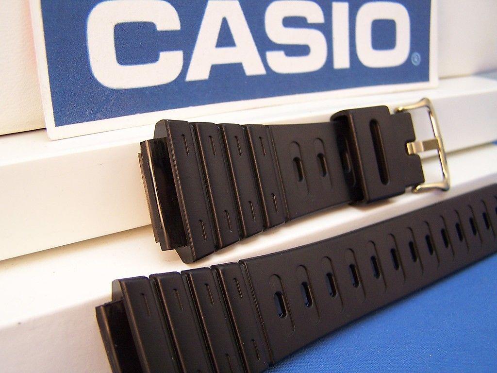 Casio Watchband DW-210,DW-240,DW-260, DW-270.Black Resin Strap w/gold buckle