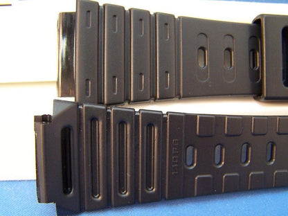 Casio Watchband DW-210,DW-240,DW-260, DW-270.Black Resin Strap w/gold buckle