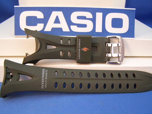 Casio watchband PAW-1200 -3 Tough Solar PathFinder Multi-Band Green Rub