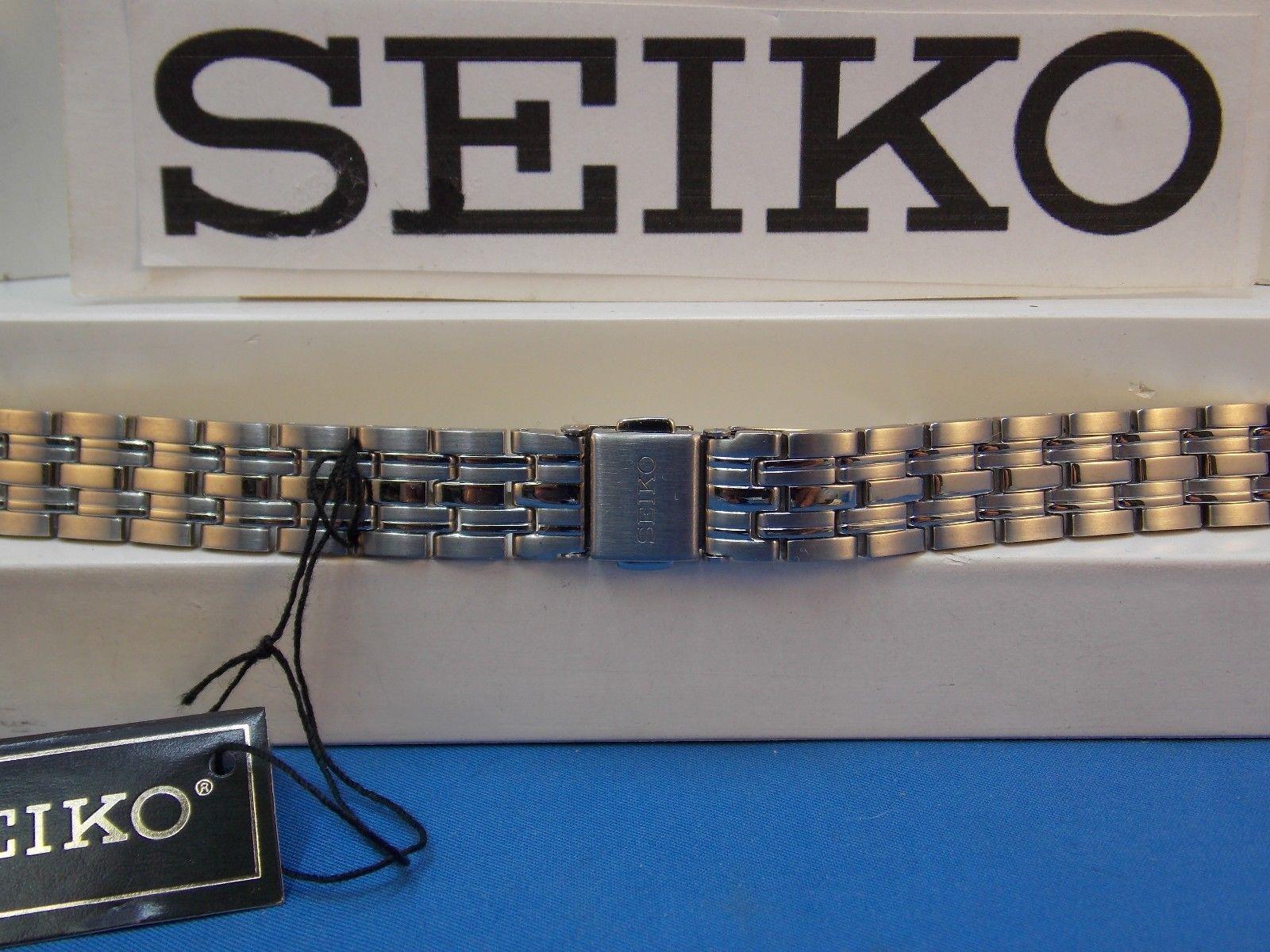 Seiko WatchBand SXDC26 P1 12mm Curved End Bracelet w/Push Button Logo buckle