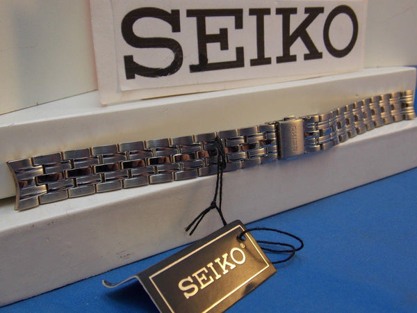 Seiko WatchBand SXDC26 P1 12mm Curved End Bracelet w/Push Button Logo buckle