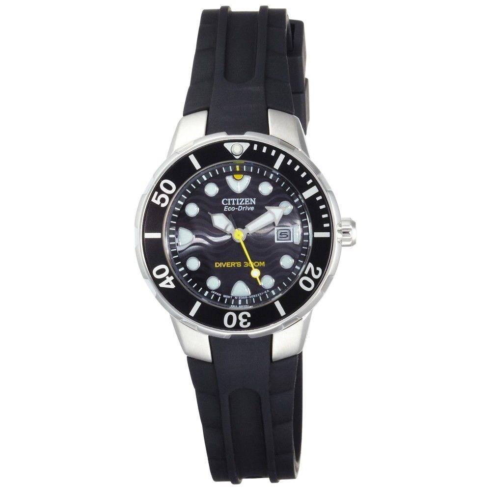 Citizen Watchband EP6010 Ladies 300m Eco Drive Divers Strap Black Resin