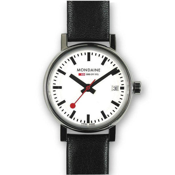 Mondaine Swiss Railways Watchband w/Ez Pins FE3116.20Q.5 16mm Wide Black Leather