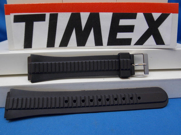 Timex watchband Unknown Style Original New Black Resin  18mm
