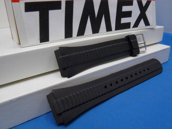 Timex watchband Unknown Style Original New Black Resin  18mm