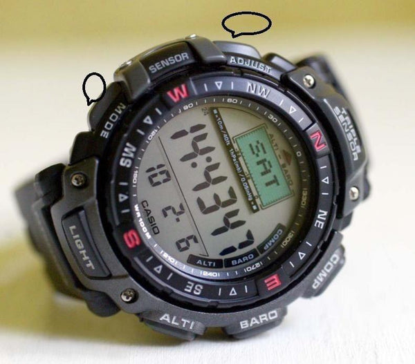 Casio Watch Parts PAG-40 PRG-40 Push Button Adjacent to 10 or 8 O'clock