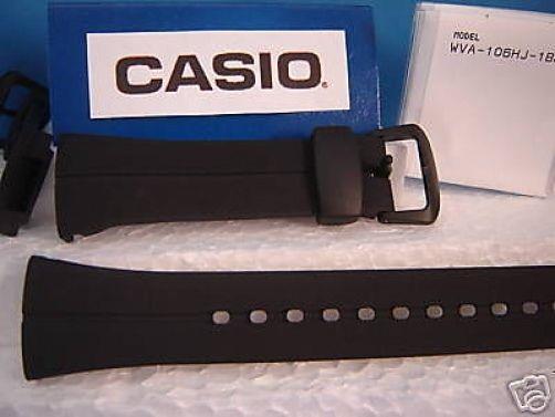 Casio watchband WVA-106. Wave Ceptor  Black Resin