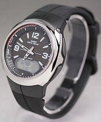 Casio watchband WVA-106. Wave Ceptor  Black Resin
