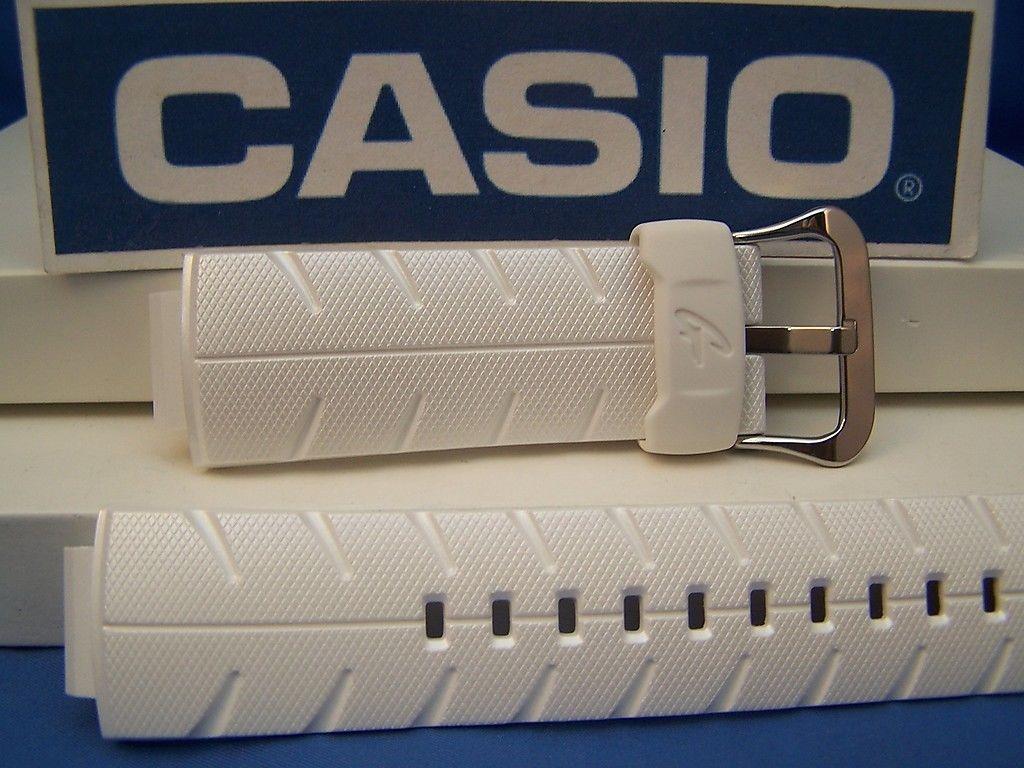 Casio Watchband G-300 LV-7 White Resin G-Shock Watchband