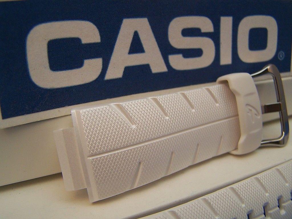 Casio Watchband G-300 LV-7 White Resin G-Shock Watchband
