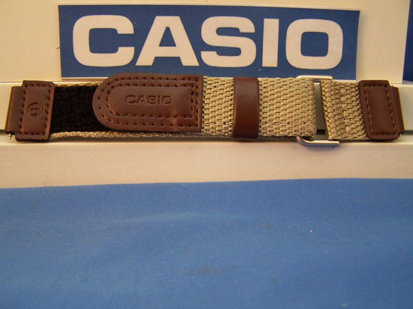 Casio watchband AW-80 V-5BW. NylonGrip Sport  Brown / Tan. With Pins