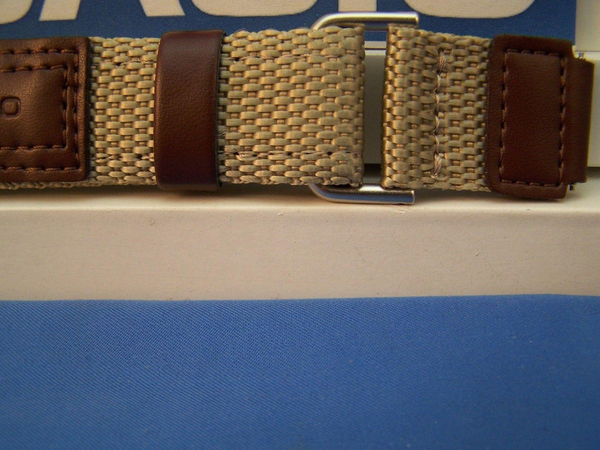Casio Watchband AW-80 V-5BW. NylonGrip Sport Strap Brown / Tan. With Pins