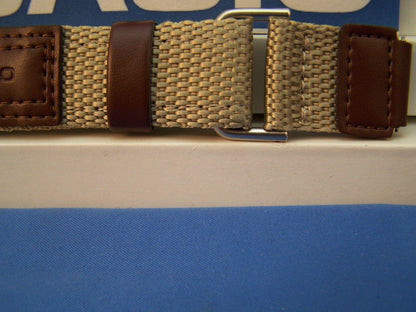Casio Watchband AW-80 V-5BW. NylonGrip Sport Strap Brown / Tan. With Pins