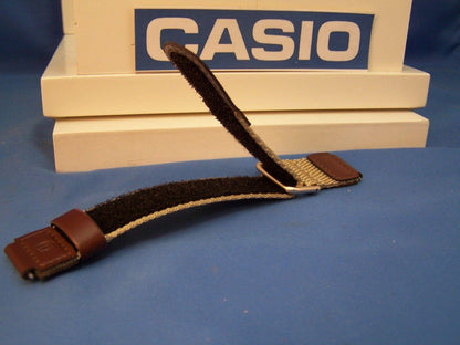 Casio Watchband AW-80 V-5BW. NylonGrip Sport Strap Brown / Tan. With Pins
