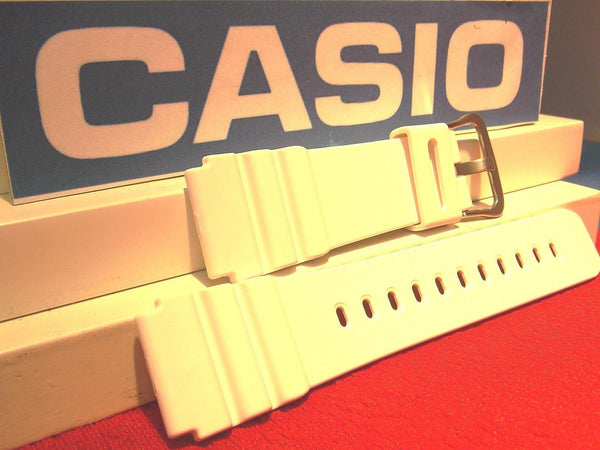 Casio watchband AMW-380, White Resin  w/Pins 20mm. Fits Most 20mm Watches