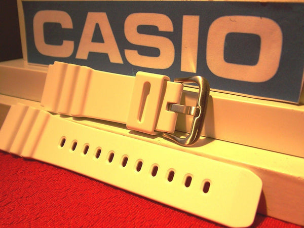Casio watchband AMW-380, White Resin  w/Pins 20mm. Fits Most 20mm Watches