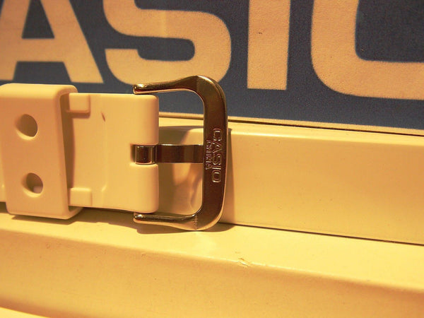 Casio watchband AMW-380, White Resin  w/Pins 20mm. Fits Most 20mm Watches