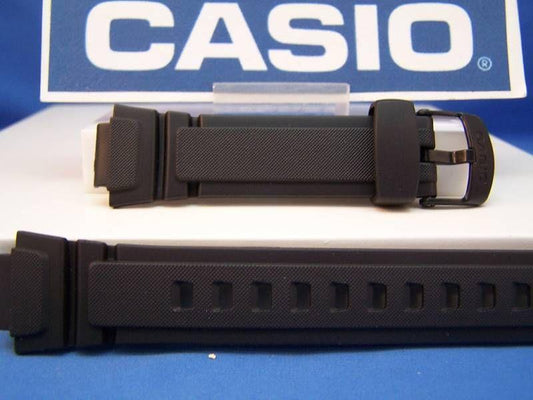 Casio Watchband AQ-180 & W-213 Black: Rubber/Logo Buckle