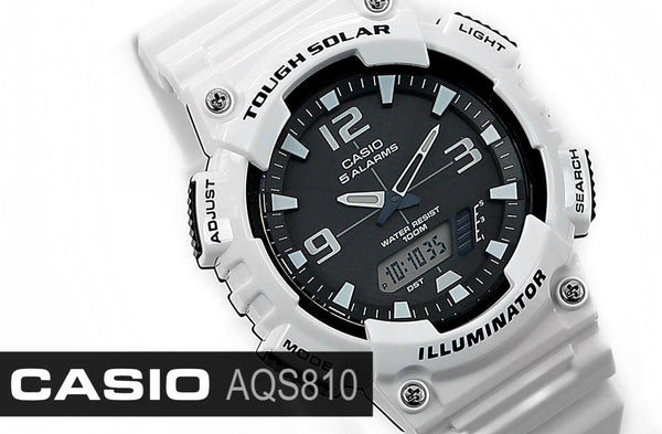 Casio Watch Band AQ-S810 White Rubber Strap for Tough Solar Illuminator