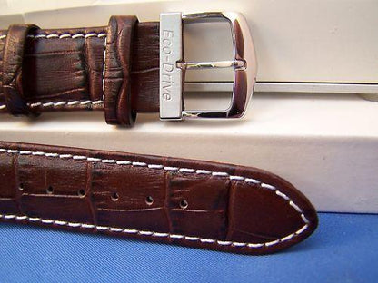 Citizen watchband AT0550-11X. ECO Drive 22mm Curved End Brown Leather .
