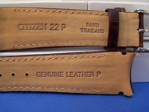 Citizen watchband AT0550-11X. ECO Drive 22mm Curved End Brown Leather .